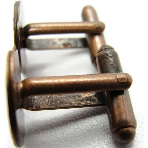 Vintage Texas Copper Cufflinks Round Shirt Accessories Wedding - Picture 5 of 11